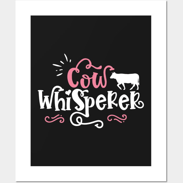 Cow Whisperer - Cute Farmer graphic Wall Art by theodoros20